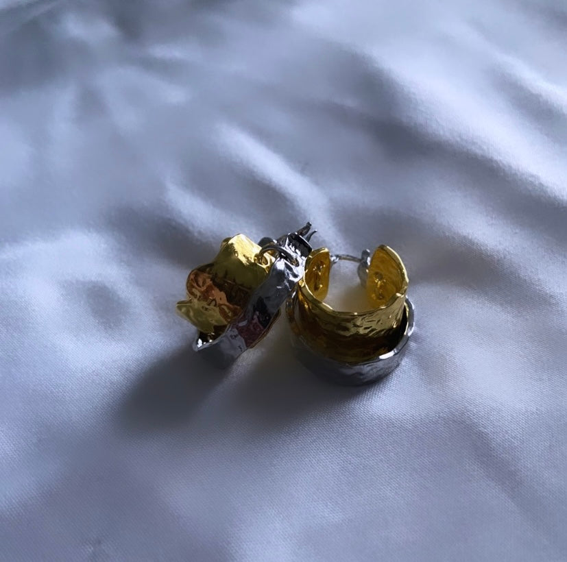 Layne Textured Hoop Earrings