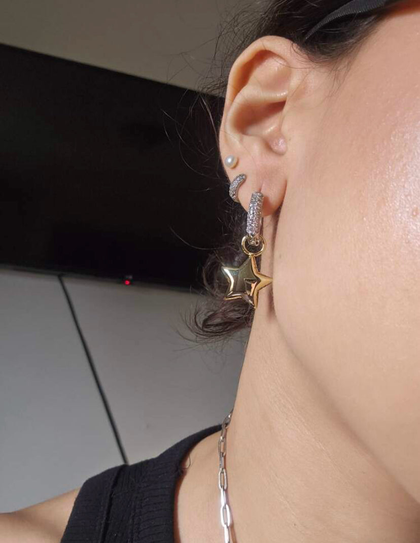 Balloon Star and Heart Hoop Earrings