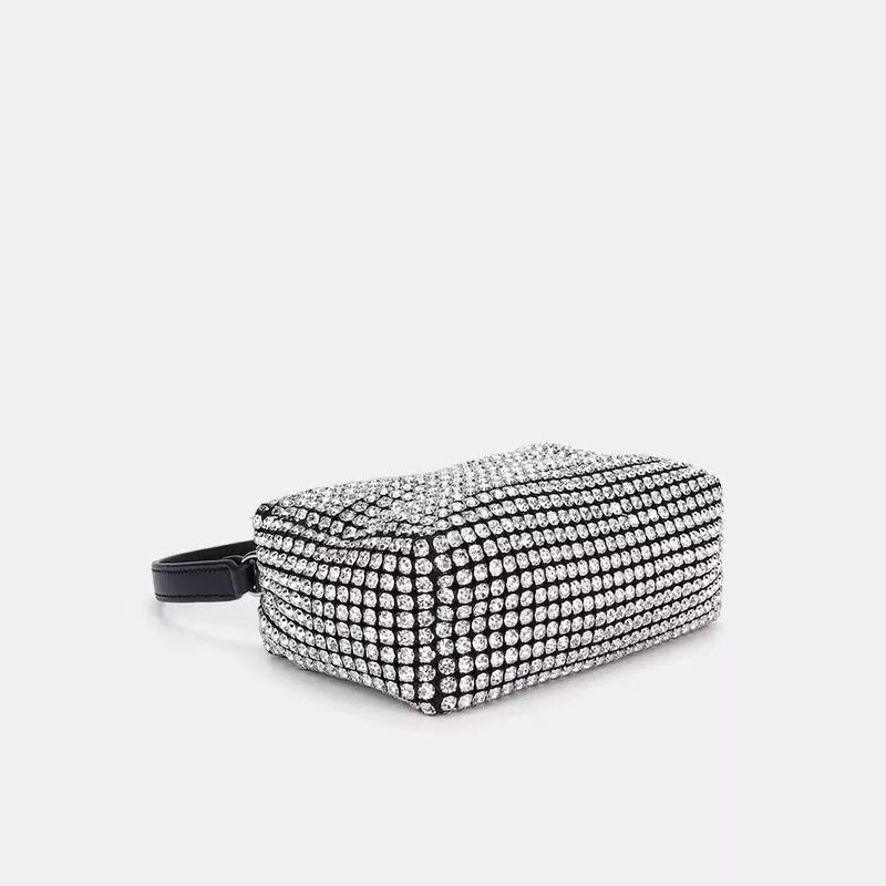 Born To be Rich Black DIAMANTE SHOULDER BAG