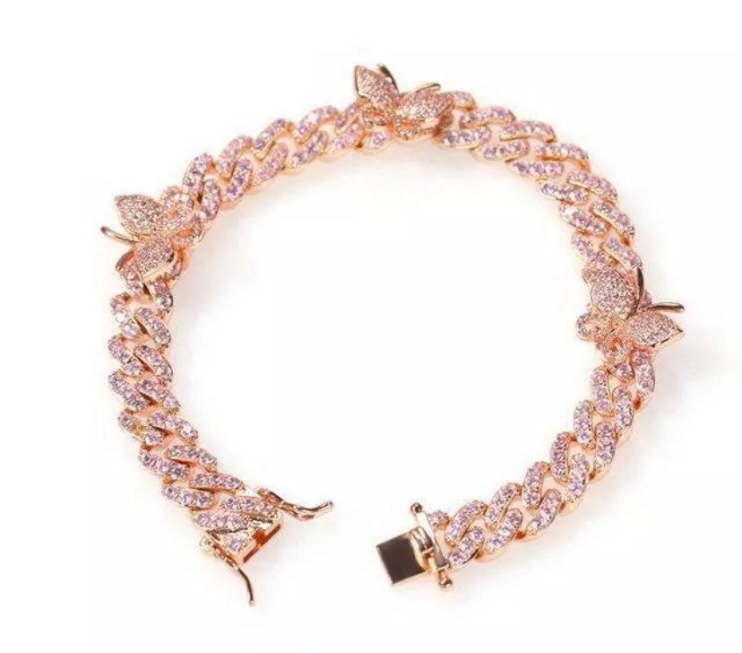 Butterfly Cuban Link Anklet