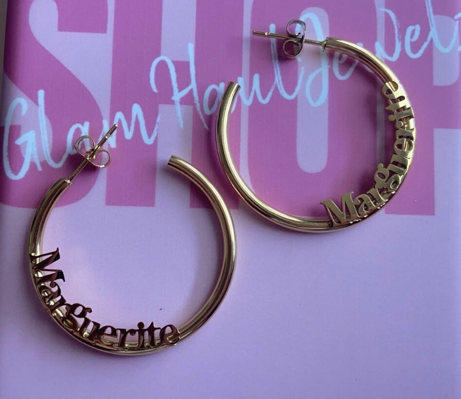 Too Bossy Custom hoop earrings