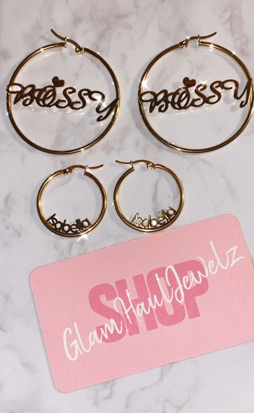 Round The Way Girl Custom Hoop Earrings