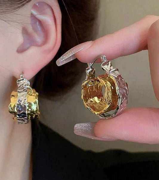 Layne Textured Hoop Earrings