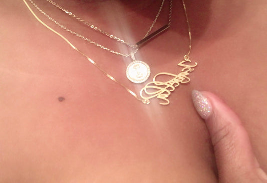 Simply Cursive Custom Gold Plated Name Necklace 925