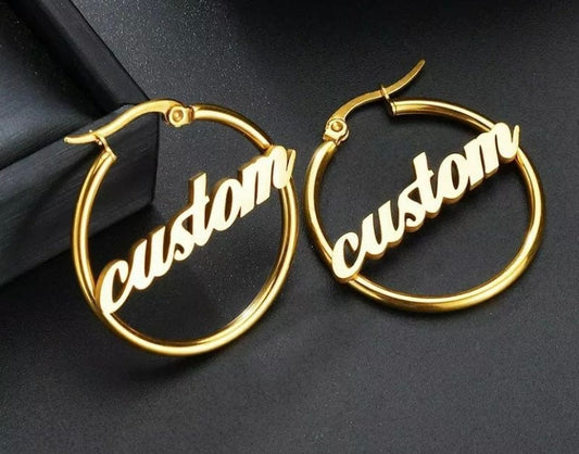 Round The Way Girl Custom Hoop Earrings