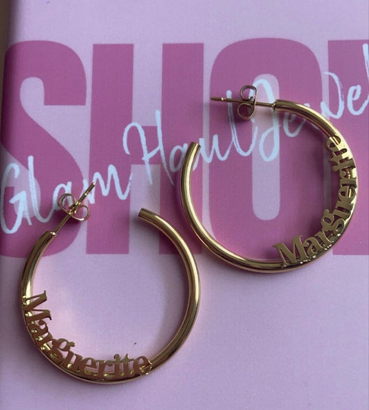 Too Bossy Custom hoop earrings