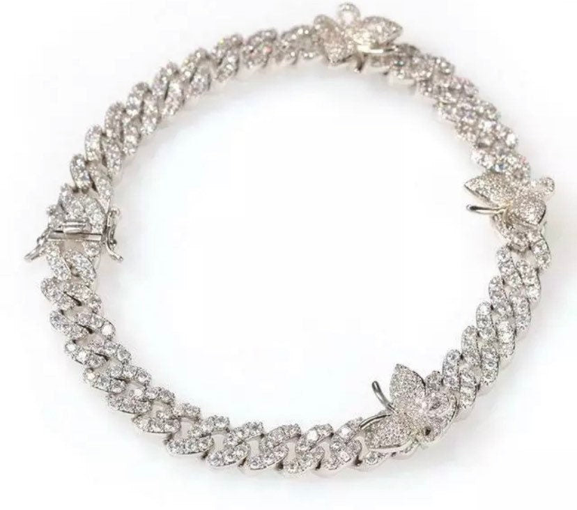 Butterfly Cuban Link Anklet
