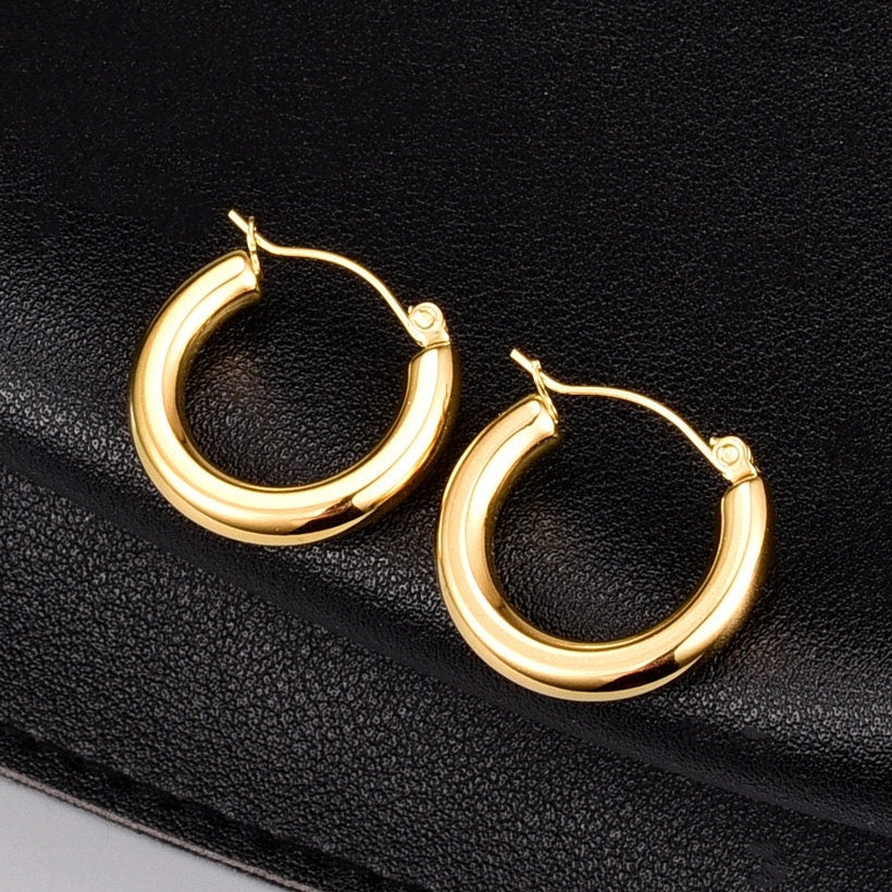 Kourtney Minimalist Gold Hoop Earrings