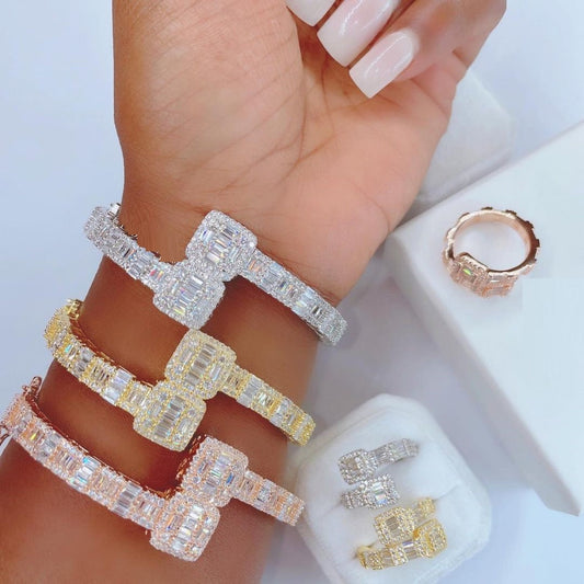 Lotus Diamante Open Cuff  Bracelet