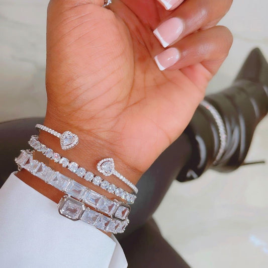 Dream Baguette Style Open Cuff Bracelet